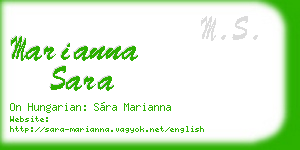 marianna sara business card